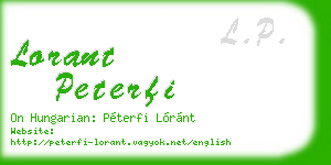 lorant peterfi business card